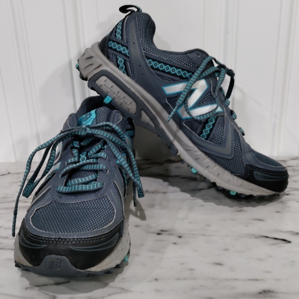 New Balance Women's 410 V5 WT410LO5 Gray Blue Running Shoes Sneakers Siz…